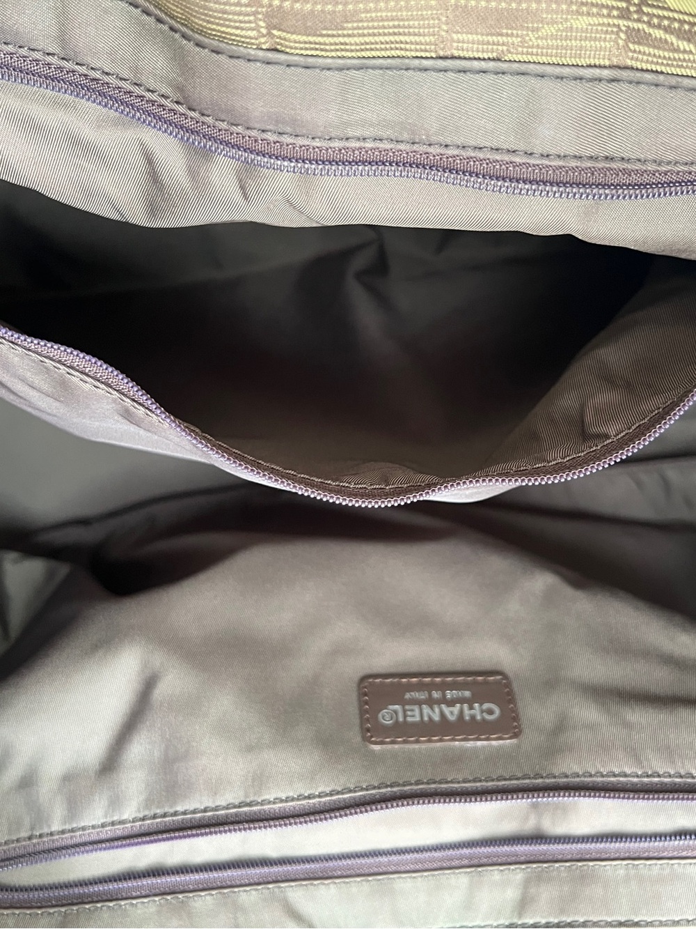 CHANEL Vintage “New Travel” Chocolate Bar Nylon Tote Bag - Picture 12 of 14